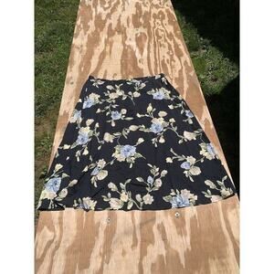 Vintage 90s AGB Byer California‎ Floral Navy Maxi Skirt Size Large L Cottagecore
